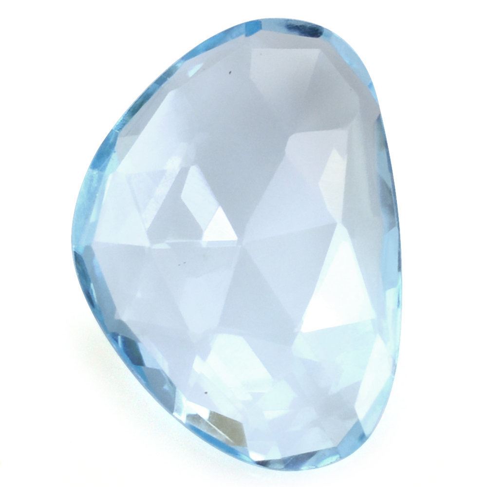 SKY BLUE TOPAZ ROSE CUT BRIOLETTE IRREGULAR TRILLIONISH 15.40X11MM 5.73 Cts.