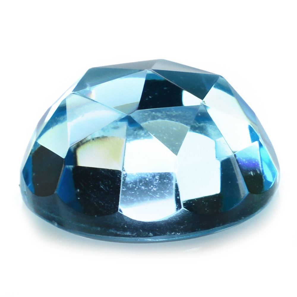 SKY BLUE TOPAZ ROSE CUT ROUND CAB 14MM 13.47 Cts.