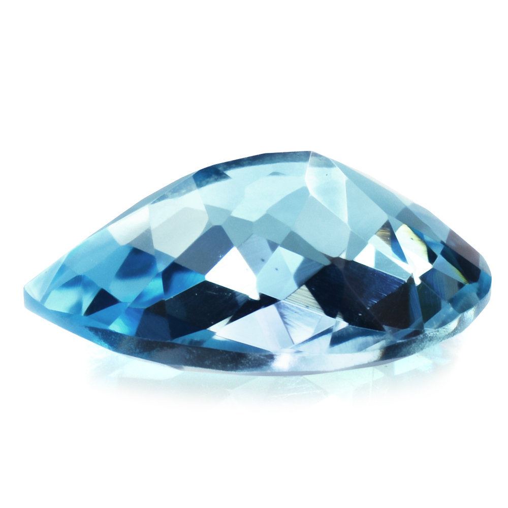 SKY BLUE TOPAZ CHECKER CUT PEAR 14X10MM 5.91 Cts.