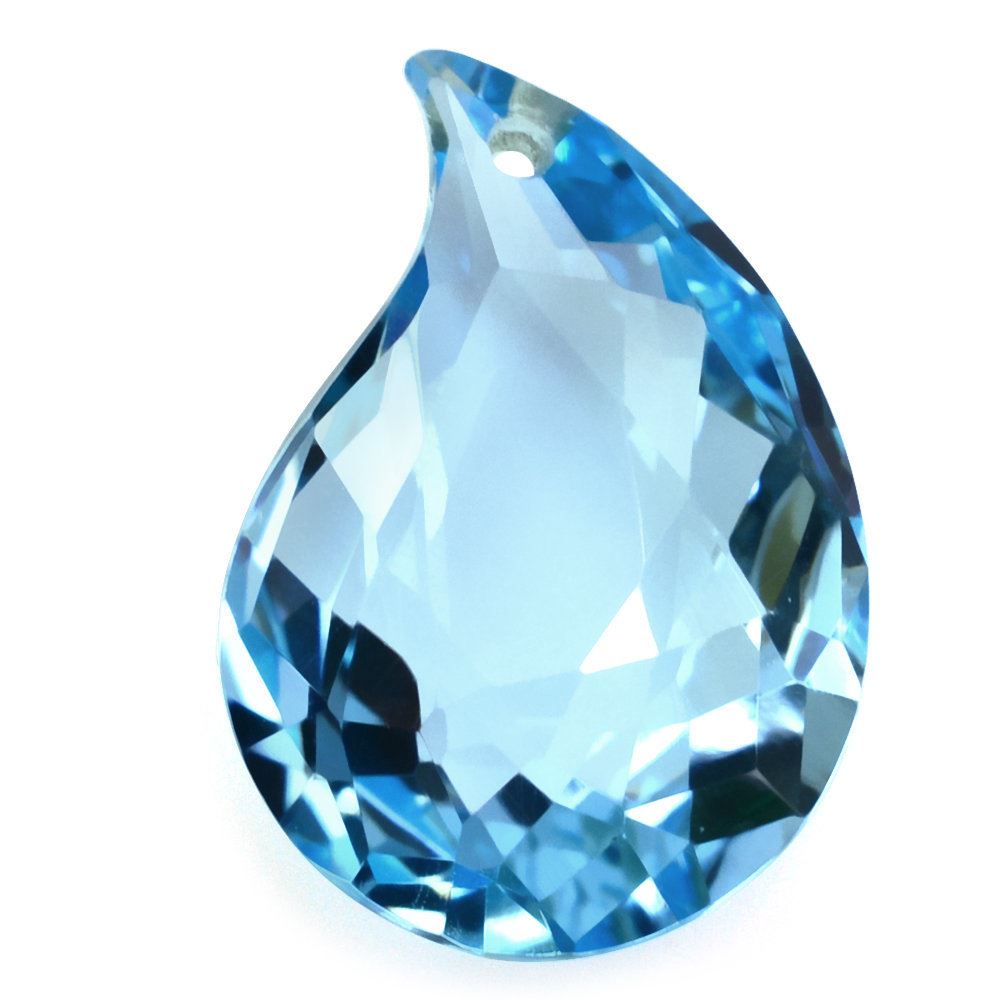 SKY BLUE TOPAZ BOTH SIDE TABLE CUT MANGO SHAPE (DES#156) (FULL DRILL) 20X13.50MM 13.96 Cts.