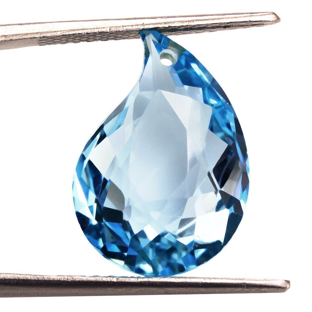 SKY BLUE TOPAZ BOTH SIDE TABLE CUT MANGO SHAPE (DES#156) (FULL DRILL) 20X13.50MM 13.96 Cts.