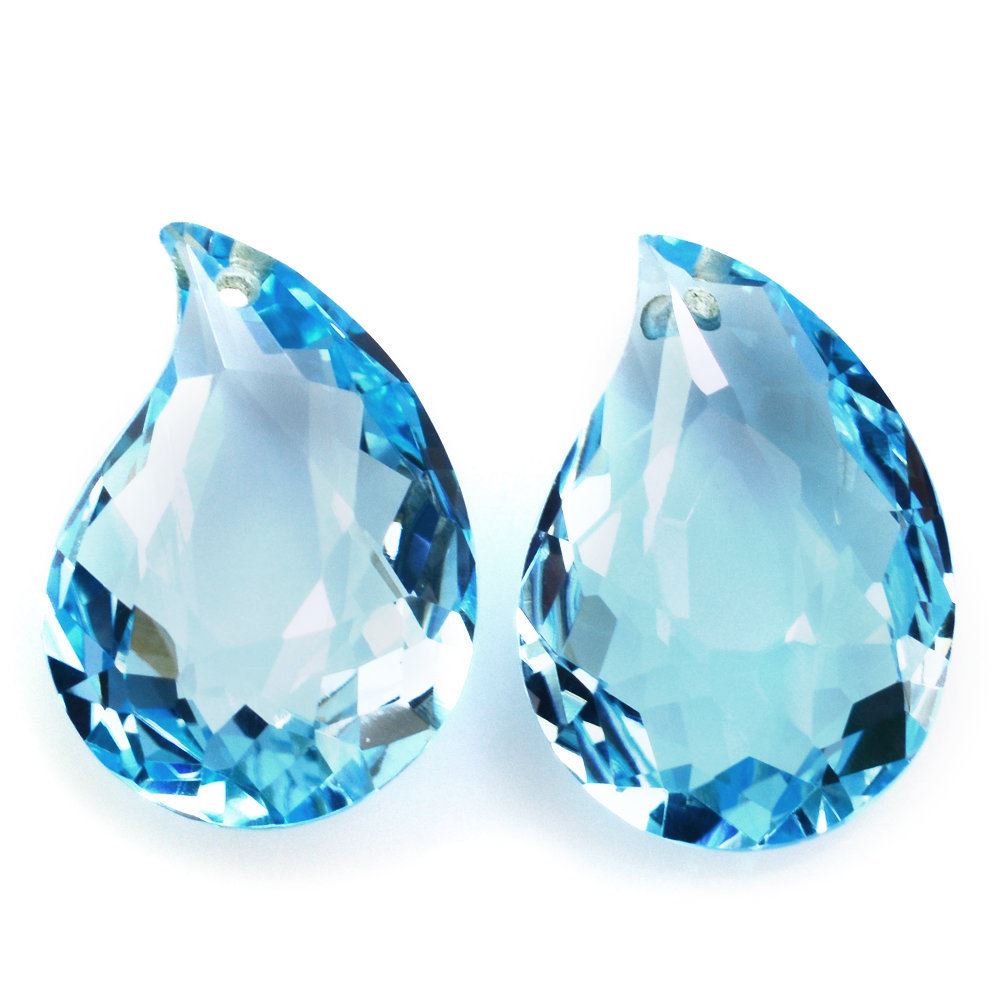 SKY BLUE TOPAZ BOTH SIDE TABLE CUT MANGO SHAPE (DES#156) (FULL DRILL) 20X13.50MM 13.96 Cts.