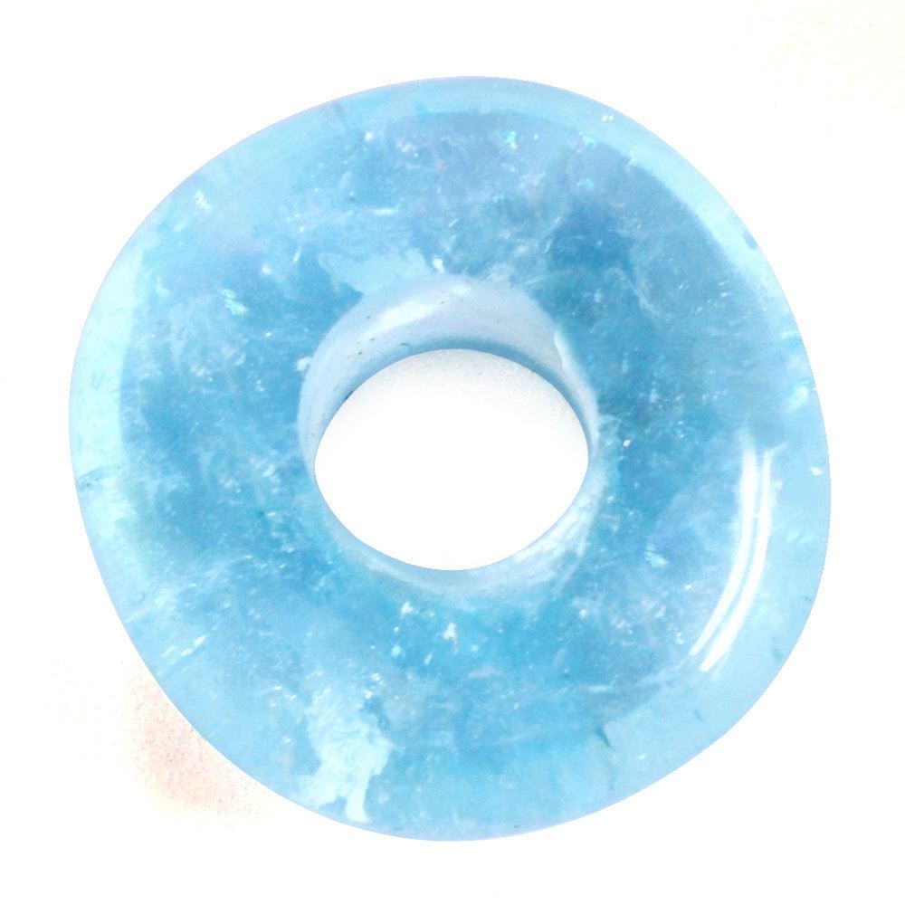 SKY BLUE TOPAZ ORAGANIC ROUND BEADS (DES#155) (SI/HI) 14MM 11.64 Cts.