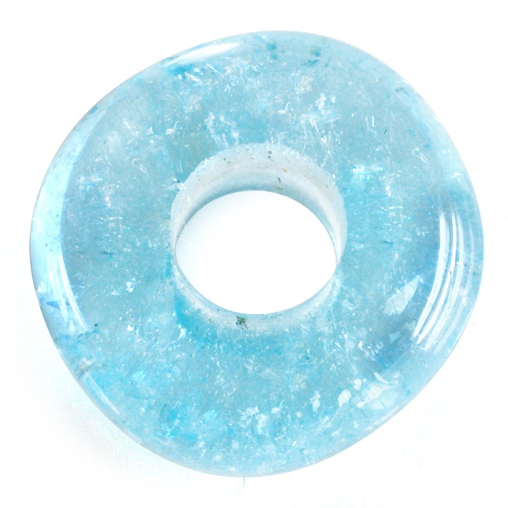 SKY BLUE TOPAZ ORAGANIC ROUND BEADS (DES#155) (SI/HI) 14MM 11.64 Cts.