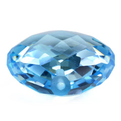 SKY BLUE TOPAZ CHECKER CUT BRIOLETTE TABEEZ (HALF DRILL) 18MM 27.05 Cts.