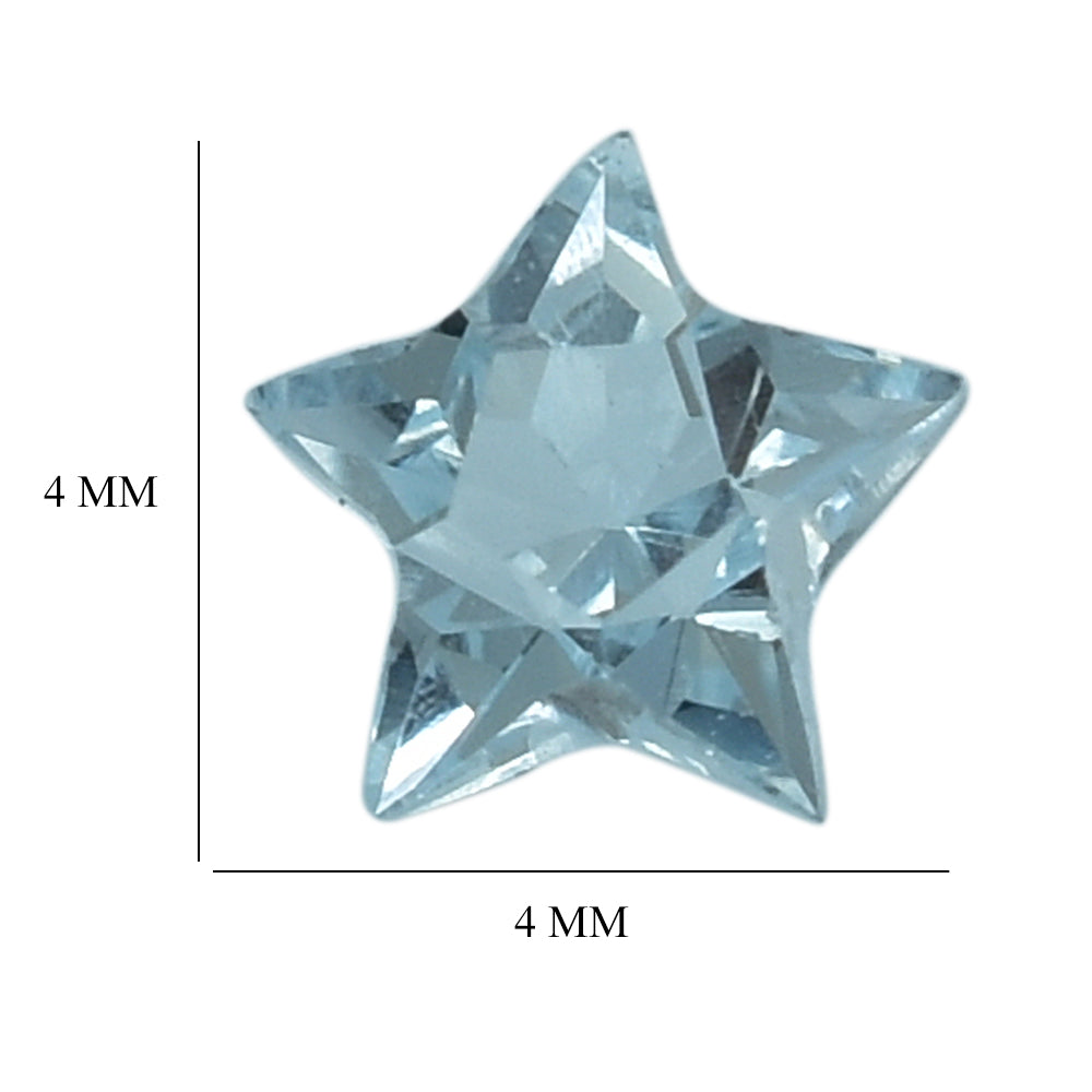 SKY BLUE TOPAZ CUT STAR 4MM (THICKNESS:-2.60-3.00MM) 0.25 Cts.