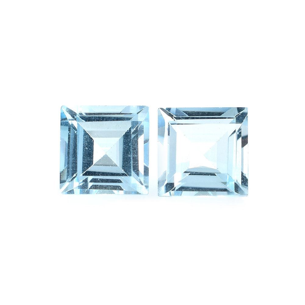 SKY BLUE TOPAZ STEP CUT SQUARE (NORMAL/CLEAN) 6X6MM 1.38 Cts.