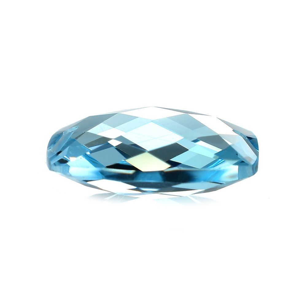 SKY BLUE TOPAZ CHECKER CUT BRIOLETTE CUSHION (TOP) (FULL DRILL 1.00MM) 12X8MM 4.10 Cts.