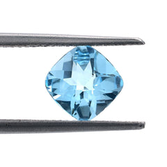 SKY BLUE TOPAZ CHECKER CUT CUSHION (TOP) 7X7MM 1.75 Cts.