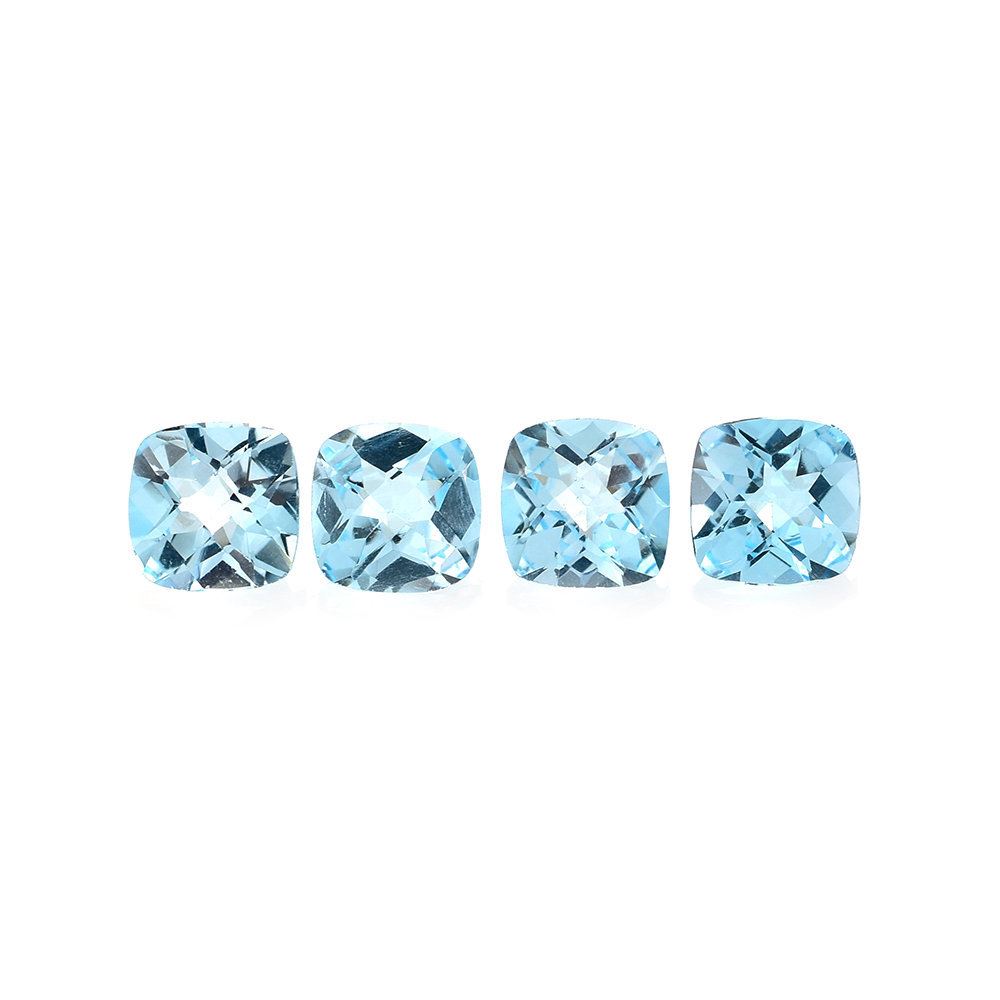 SKY BLUE TOPAZ CHECKER CUT CUSHION (TOP) 7X7MM 1.75 Cts.