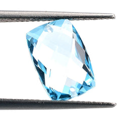 SKY BLUE TOPAZ CHECKER CUT BRIOLETTE CUSHION (TOP/SI) 12X8MM 4.65 Cts.