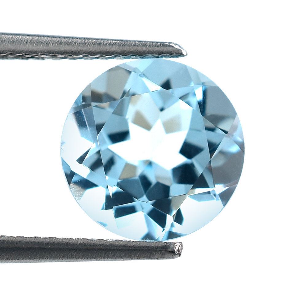 SKY BLUE TOPAZ CUT ROUND (NORMAL/CLEAN) 9X9MM 3.23 Cts.