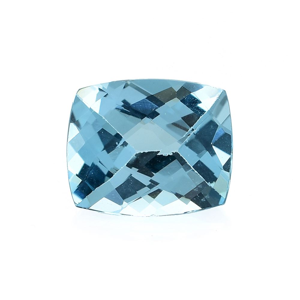 TOPAZ SKY BLUE CHECKER CUT CUSHION (TOP) (CLEAN) 12X10 MM 5.81 CTS