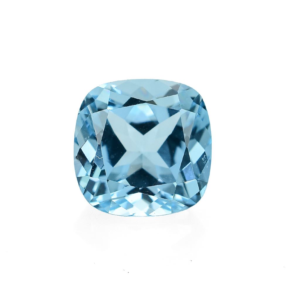 TOPAZ SKY BLUE CHECKER CUT CUSHION (TOP) (CLEAN) 9X9 MM 4.05 CTS