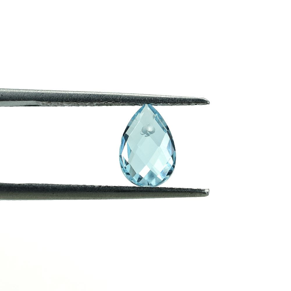 SKY BLUE TOPAZ CHECKER CUT BRIOLETTE PEAR (NORMAL/SI) (FULL DRILL) 9.00X6.00 MM 1.43 Cts.