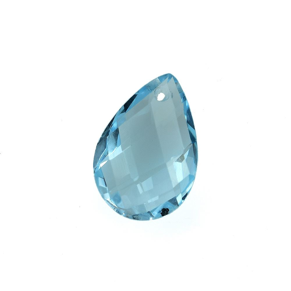 SKY BLUE TOPAZ CHECKER FACETED BRIOLETTE PEAR (TOP/SI) 12.00X8.00 MM 3.21 CTS