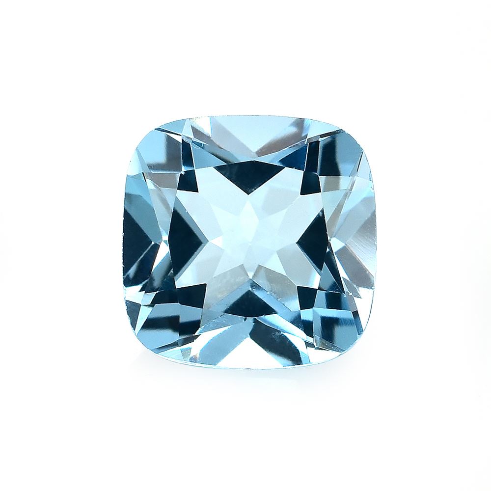 SKY BLUE TOPAZ CUT CUSHION (TOP/CLEAN) 10.00X10.00 MM 4.55 Cts.