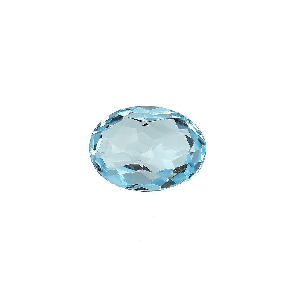 SKY BLUE TOPAZ IRREGULAR FACETED BRIOLETTE OVAL (NORMAL)(CLEAN) 7.00X5.00 MM 1.15 Cts.