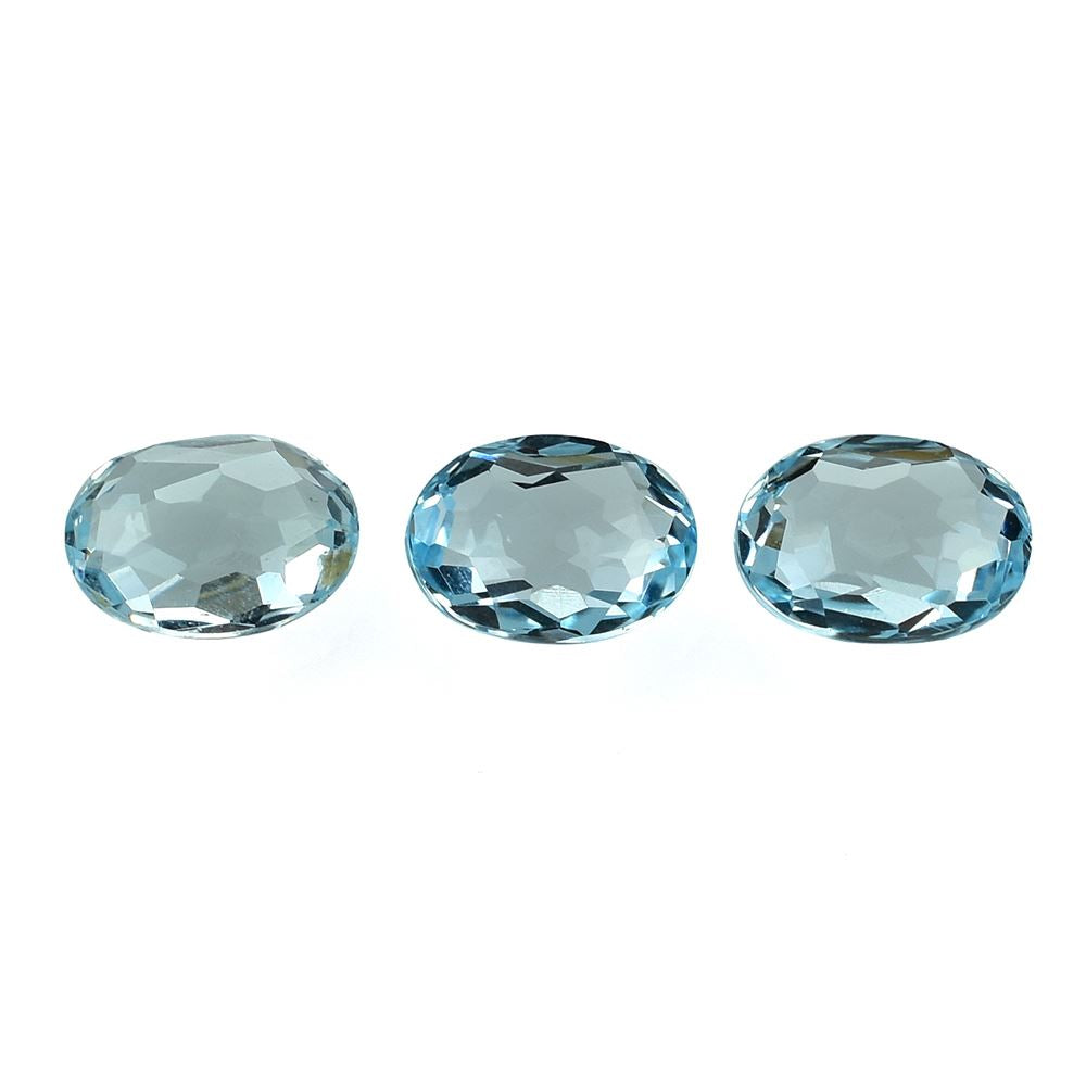 SKY BLUE TOPAZ IRREGULAR FACETED BRIOLETTE OVAL (NORMAL)(CLEAN) 7.00X5.00 MM 1.15 Cts.