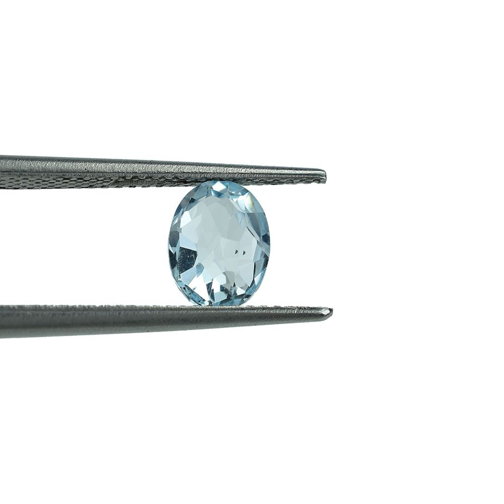 SKY BLUE TOPAZ IRREGULAR FACETED BRIOLETTE OVAL (NORMAL)(CLEAN) 8.00X6.00 MM 1.55 Cts.