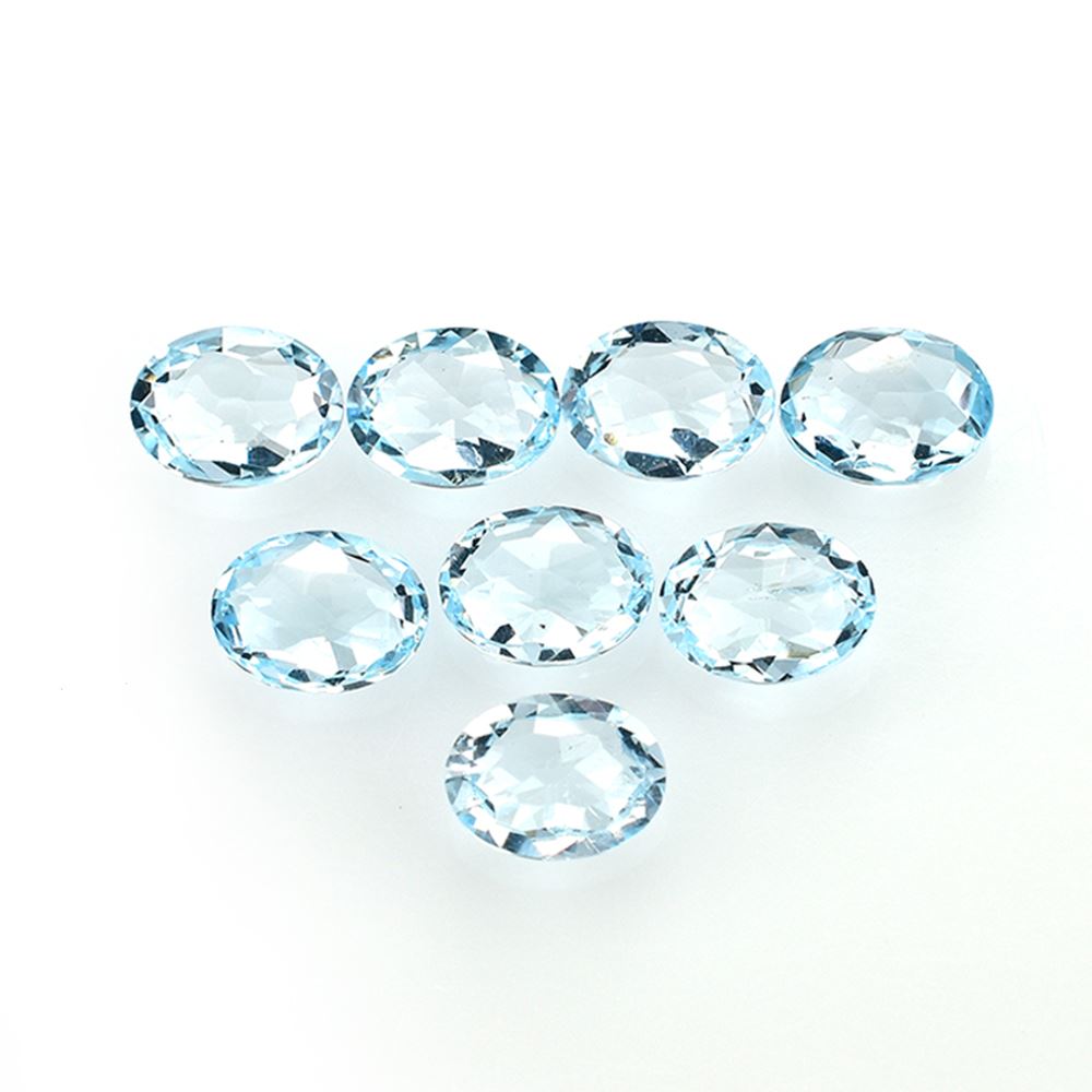 SKY BLUE TOPAZ IRREGULAR FACETED BRIOLETTE OVAL (NORMAL)(CLEAN) 8.00X6.00 MM 1.55 Cts.