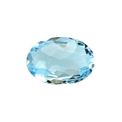 SKY BLUE TOPAZ IRREGULAR FACETED BRIOLETTE OVAL (NORMAL)(CLEAN) 14.00X10.00 MM 5.75 Cts.