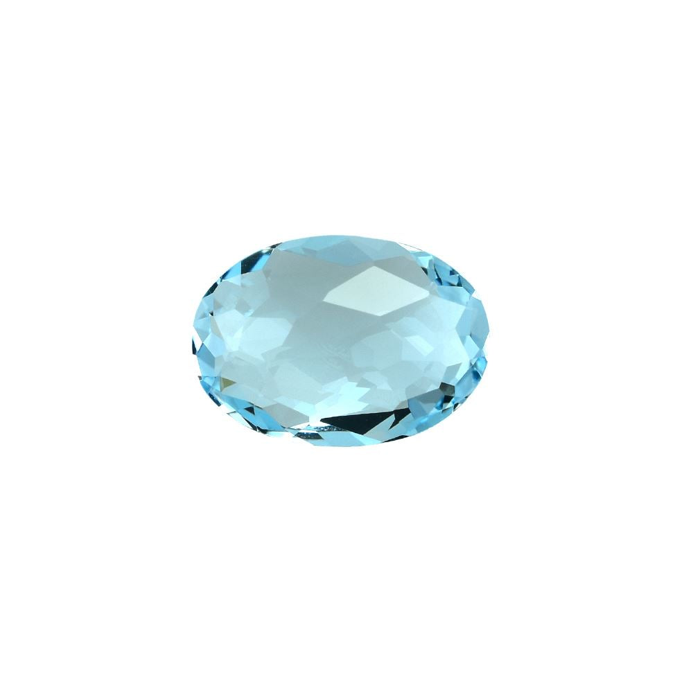 SKY BLUE TOPAZ IRREGULAR FACETED BRIOLETTE OVAL (NORMAL)(CLEAN) 14.00X10.00 MM 5.75 Cts.