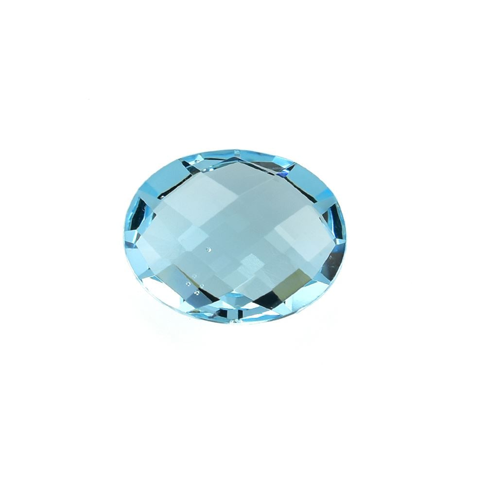 SKY BLUE TOPAZ CHECKER BRIOLETTE OVAL (NORMAL)(SI) 10.00X8.00 MM 1.90 Cts.