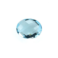 SKY BLUE TOPAZ CHECKER BRIOLETTE OVAL (NORMAL)(SI) 10.00X8.00 MM 1.90 Cts.