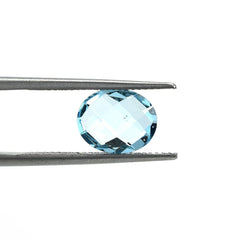 SKY BLUE TOPAZ CHECKER BRIOLETTE OVAL (NORMAL)(SI) 10.00X8.00 MM 1.90 Cts.