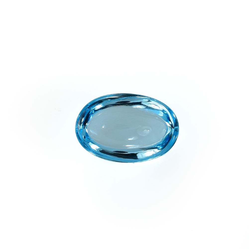SKY BLUE TOPAZ PLAIN OVAL CAB (NORMAL)(CLEAN) 12.00X8.00 MM 4.20 Cts.