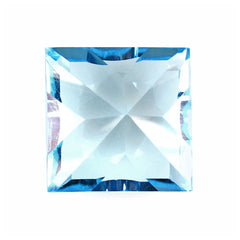 SKY BLUE TOPAZ CONCAVE FLOWER CUT BACK SQUARE (DES#49) 12MM 9.40 Cts.