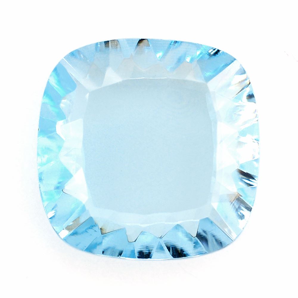 SKY BLUE TOPAZ CONCAVE CUSHION FLAT (DES#144) 12MM 5.96 Cts.
