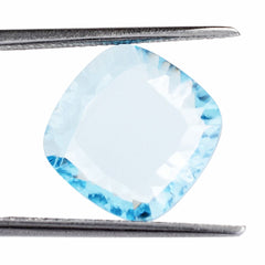 SKY BLUE TOPAZ CONCAVE CUSHION FLAT (DES#144) 12MM 5.96 Cts.