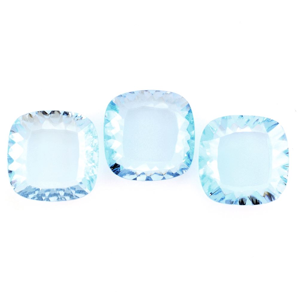 SKY BLUE TOPAZ CONCAVE CUSHION FLAT (DES#144) 12MM 5.96 Cts.