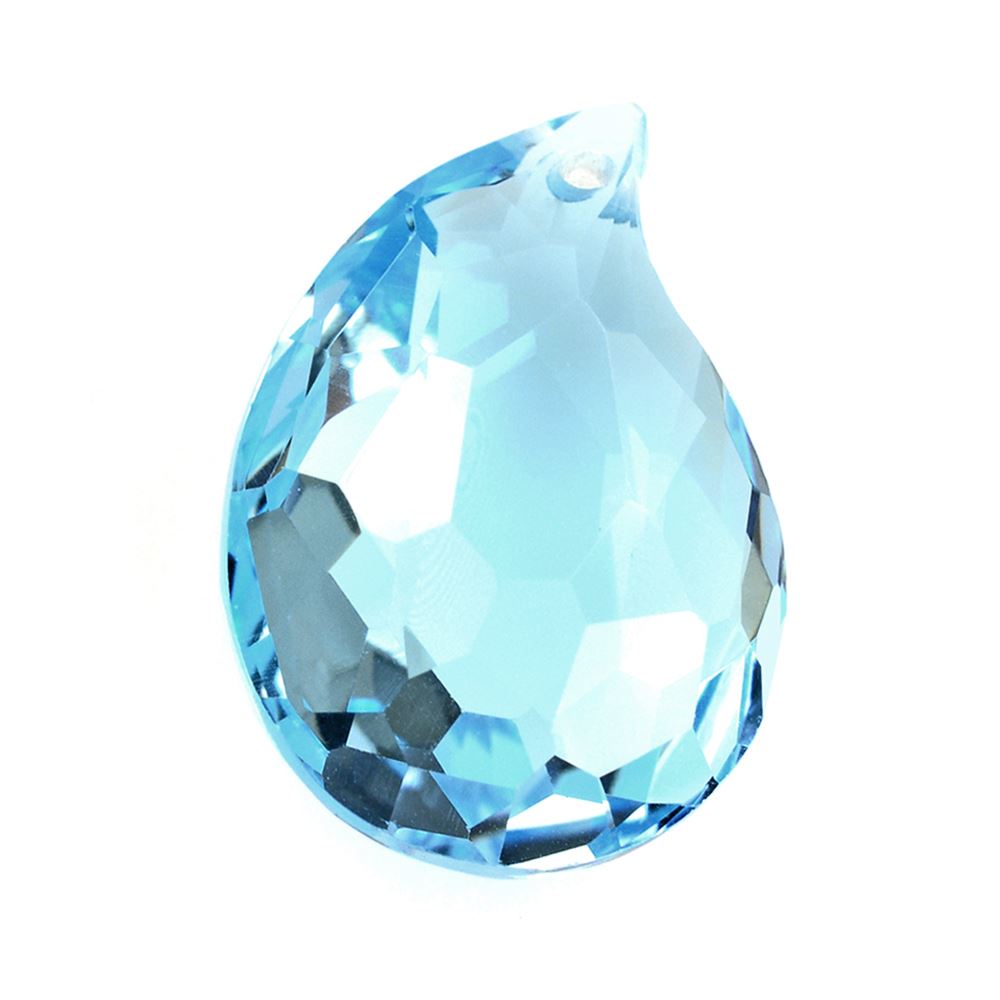 SKY BLUE TOPAZ BOTH SIDE TABLE CUT MANGO SHAPE (DES#157) WITH (FULL DRILL) 20X14MM 15.20 Cts.