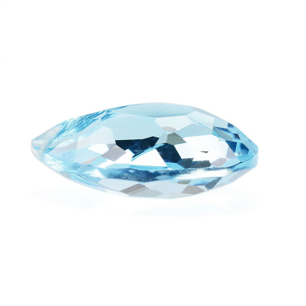 SKY BLUE TOPAZ BOTH SIDE TABLE CUT MANGO SHAPE (DES#157) WITH (FULL DRILL) 20X14MM 15.20 Cts.