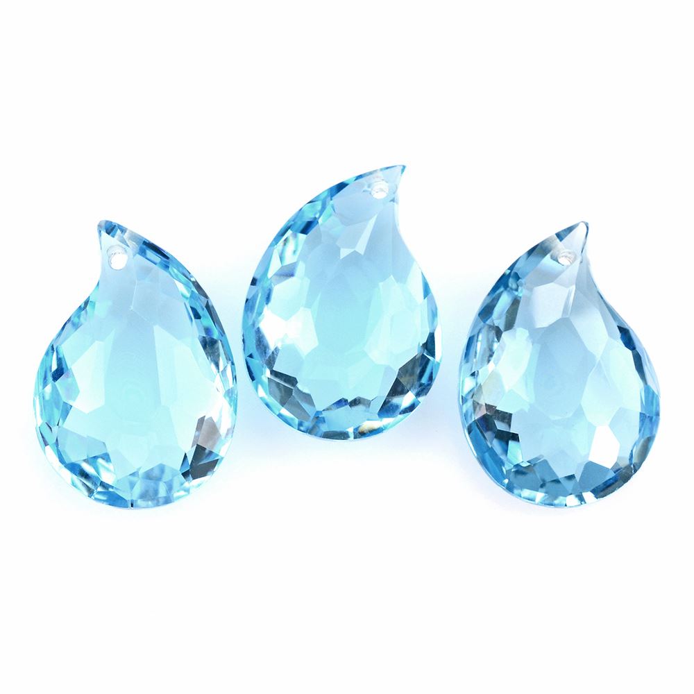 SKY BLUE TOPAZ BOTH SIDE TABLE CUT MANGO SHAPE (DES#157) WITH (FULL DRILL) 20X14MM 15.20 Cts.