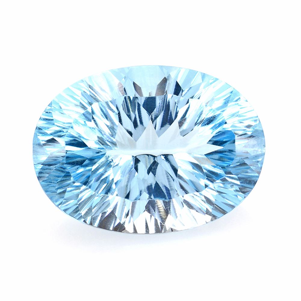 SKY BLUE TOPAZ CONCAVE CUT OVAL (DES#73) 18X13MM 14.77 Cts.