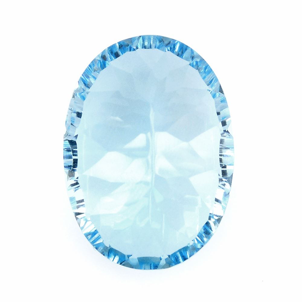 SKY BLUE TOPAZ CONCAVE CUT OVAL (DES#73) 18X13MM 14.77 Cts.