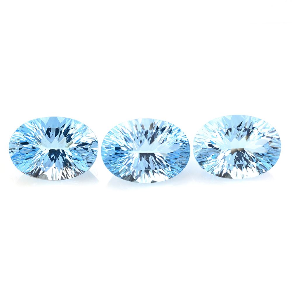 SKY BLUE TOPAZ CONCAVE CUT OVAL (DES#73) 18X13MM 14.77 Cts.