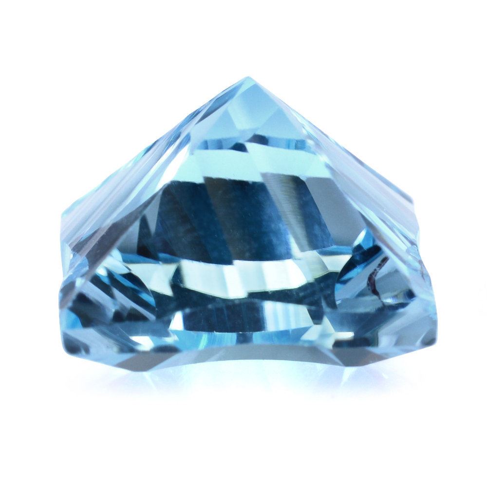 SKY BLUE TOPAZ CONCAVE NINETY CUT SQUARE (DES#52) 12MM 10.20 Cts.