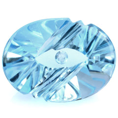 SKY BLUE TOPAZ FLAT BUFFTOP EVIL EYE OVAL (DES#112) 20X15MM 20.23 Cts.