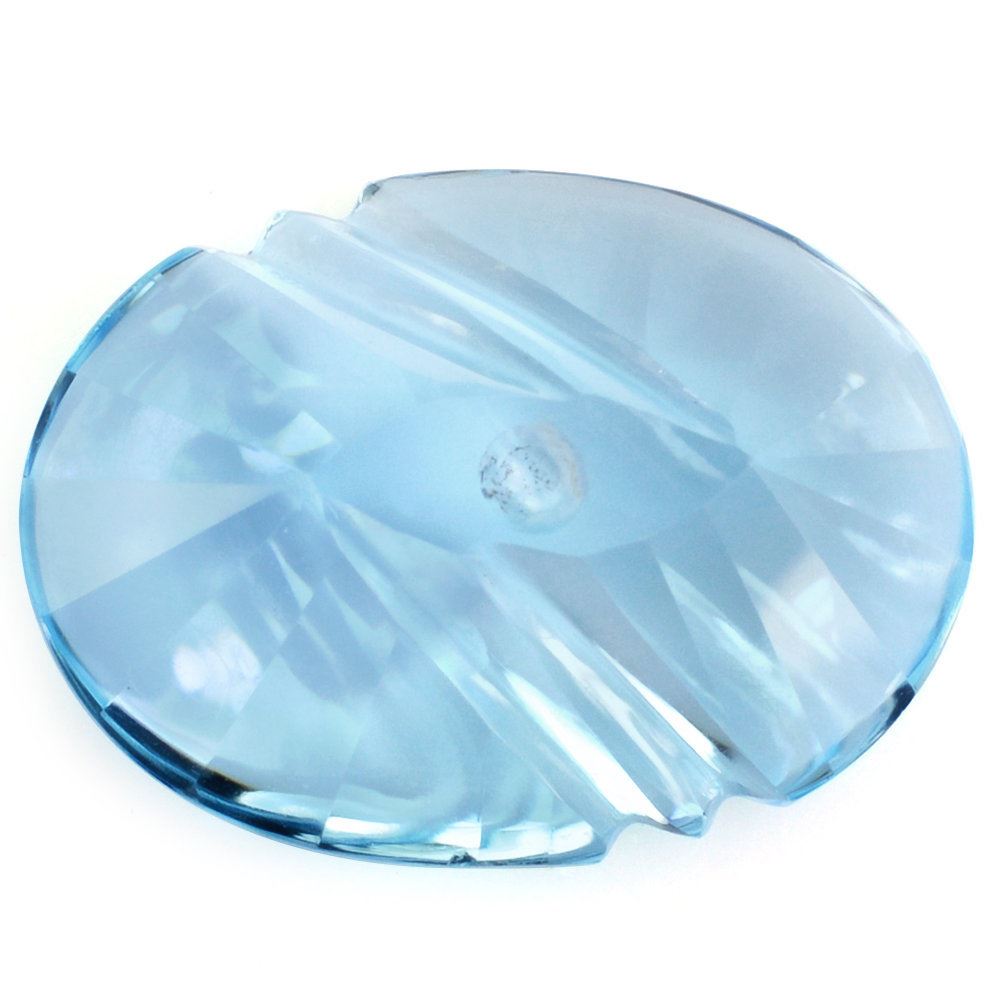 SKY BLUE TOPAZ FLAT BUFFTOP EVIL EYE OVAL (DES#112) 20X15MM 20.23 Cts.