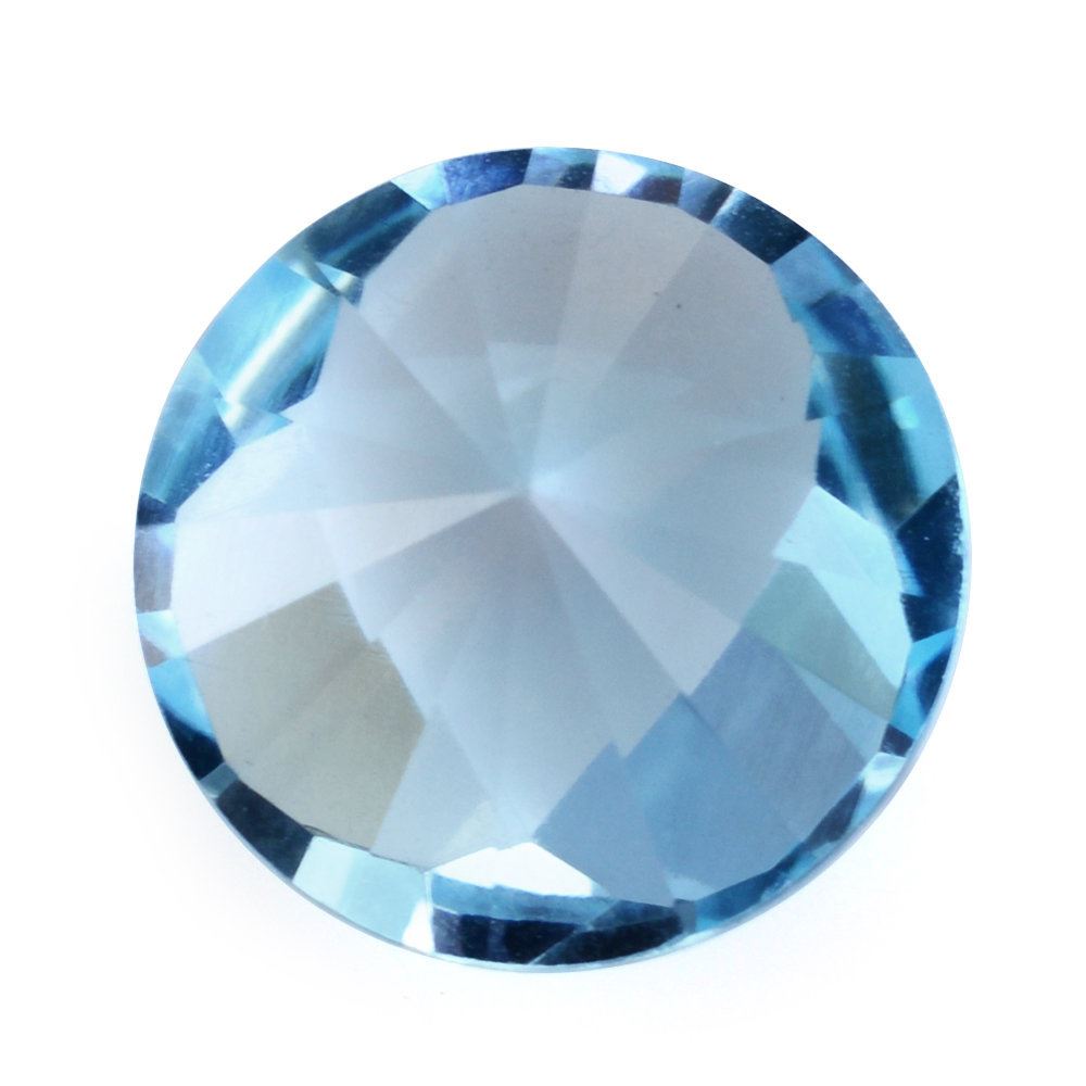 SKY BLUE TOPAZ CLUBS TOP ROUND (DES#93) 12MM 7.29 Cts.