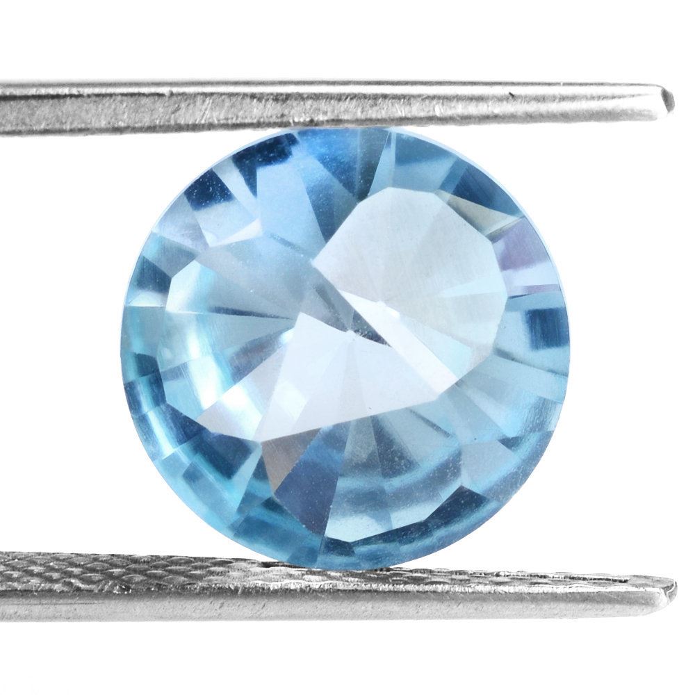 SKY BLUE TOPAZ CLUBS TOP ROUND (DES#93) 12MM 7.29 Cts.