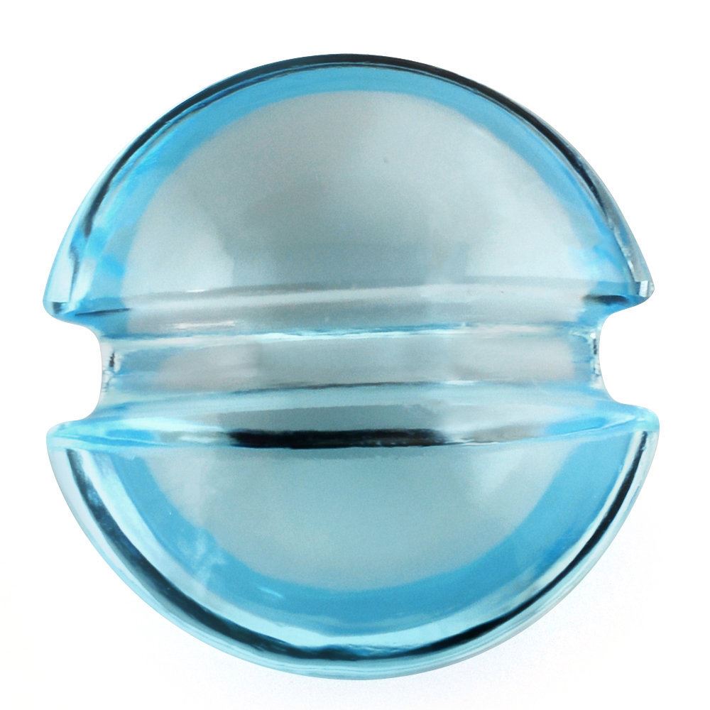 SKY BLUE TOPAZ LENTIL ROUND WITH CARVED BELT (DES#25) 15MM 10.95 Cts.