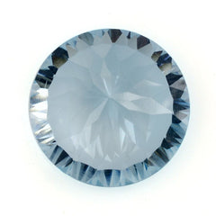 SKY BLUE TOPAZ CONCAVE CUT ROUND (DES#45) 14MM 10.18 Cts.