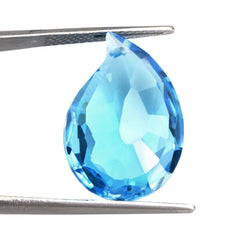 SKY BLUE TOPAZ ONE SIDE TABLE CUT MANGO SHAPE (DES#156) FRONT TO BACK 24X16MM 23.50 Cts.