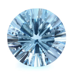 SKY BLUE TOPAZ CONCAVE SPLENDOR CUT ROUND (DES#75) 12MM 7.95 Cts.